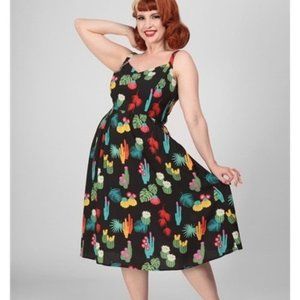 Collectif Womenswear Nana Cacti Forest Swing Dress
